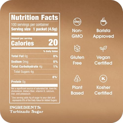 Sugar In The Raw Turbinado Cane Sugar Cubes, 17.6 oz. Box, Pure, All-Natural Turbinado Sugar, Non-GMO Project Certified, Kosher, Vegan and Gluten Free