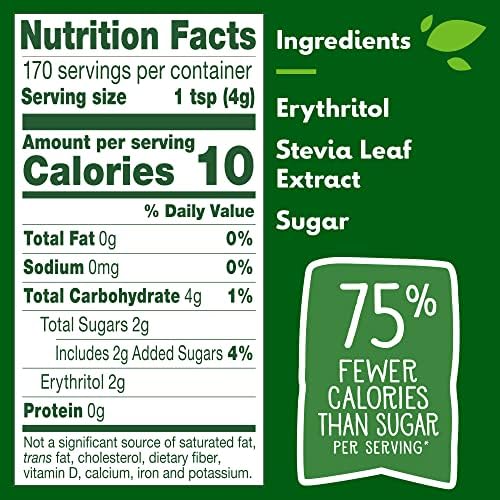 Truvia Cane Sugar Blend, Natural Stevia Sweetener and Cane Sugar, 24 oz (Pack of 4)