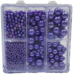 Purple Pearl Sprinkles for Cake Decorating, 4 Sizes Mix Size Sugar Pearls for Cupcake Topper, Ice Cream, Donuts, Baking Decoratings (2mm, 4mm, 7mm, 10mm)