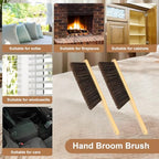 4 Pieces Hand Broom Wooden Dust Brush Bulk Bench Brush Soft Bristle Whisk Broom Beach Sand Remover Hand Brushes for Cleaning Fireplace Sofa Car Bed Cabinets, Desktops, Windowsills, Clothes