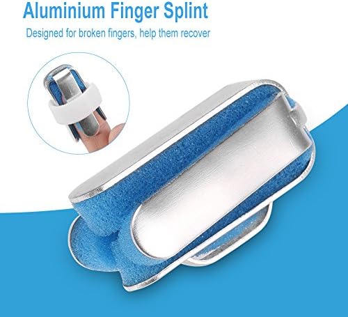 4-Sided Finger Splints, 1 Pair Recovery Injury Pain Bending Deformation Fixing Finger Correction Splint with Built-in Aluminium Support Padded (S)
