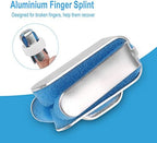 4-Sided Finger Splints, 1 Pair Recovery Injury Pain Bending Deformation Fixing Finger Correction Splint with Built-in Aluminium Support Padded (S)
