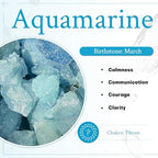 mookaitedecor 1/2 lb Aquamarine Tumbled Stone Chips Crushed Quartz Crystals and Healing Stones with Chakra Bag