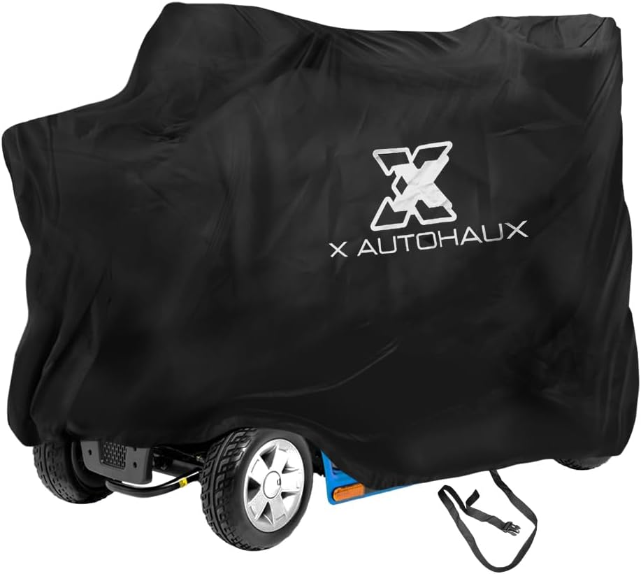 X AUTOHAUX Mobility Scooter Cover Sun Rain Outdoor Protection Vehicle Cover Polyester Black 55x26x36 inch