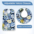 Adult Bibs with Crumb Catcher, Washable and Adjustable Adult Bibs for Women Men Elderly Seniors