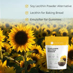 Kate Naturals Sunflower Lecithin Powder for Baking Bread, Gummies, Cooking. Lecithin Supplement for Clogged Milk Ducts. Substitute for Soy Lecithin Powder (4oz, Non-GMO)