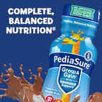 PediaSure Grow & Gain with Immune Support, 27 Vitamins & Minerals for Kids, 7g Protein, Non-GMO, Gluten-Free, Chocolate, 8-fl-oz Bottle, Pack of 24