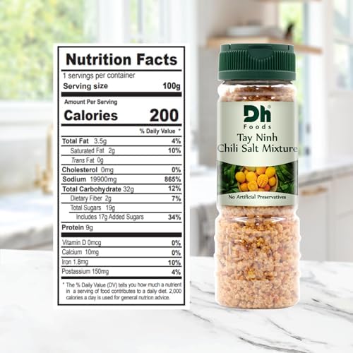 Dh Foods Chili Salt – Vietnamese Seasoned Salt – Blend of Salt, Chili & Garlic for Fruits, Vegetables & Meat – 8 oz