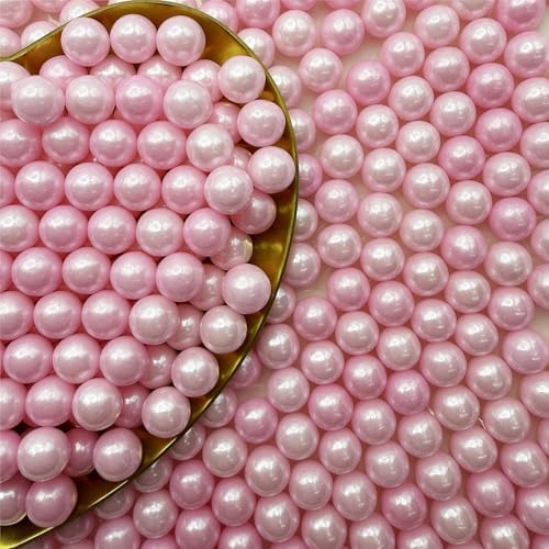 CandiJumpin 7mm Edible Pink Pearls, Pink Pearl Sprinkles for Cake Decorating Small Sugar Pearls Edible Cake Decorations Pearl Sugar Sprinkles Cupcake Toppers Baby Shower Party Birthday Wedding Christmas Supplies 3 OZ