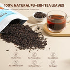 Pu-Erh Tea Loose Leaf, 7oz/200g Authentic Yunnan Ripe Pu'erh Tea, Pure Natural Chinese Dark Tea, Resealable Ziplock Pouch for Freshness