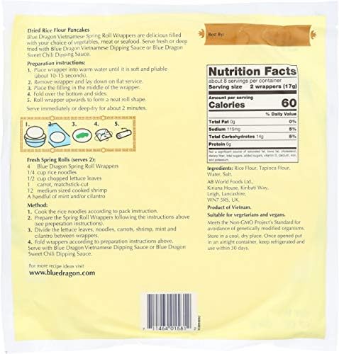 Blue Dragon Spring Roll Wrapper oz, 4.7 Ounce