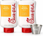 Honey Mustard Sauce Sauce Bundle – 2 Pack, 16 fl oz Squeeze Bottles with Reusable Sauce Cup – Perfect for Chicken, Sandwiches, and Snacks