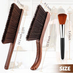 3 Pcs Wooden Hand Broom Set Counter Duster Dusting Bench Brushes Long Soft Bristles Handle Detail Brushes for Fireplace Car Home Bed Sofa Clothes Workshop Woodworking Hearth Rug Cleaning(3 Pcs A)