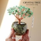 Runyangshi Crystal Tree of Life - Natural Green Aventurine Gemstone Tree, Handcrafted with 216 Crystal Gravel, for Feng Shui, Luck, Prosperity, Abundance, Home Decor, Spiritual Gift for Women