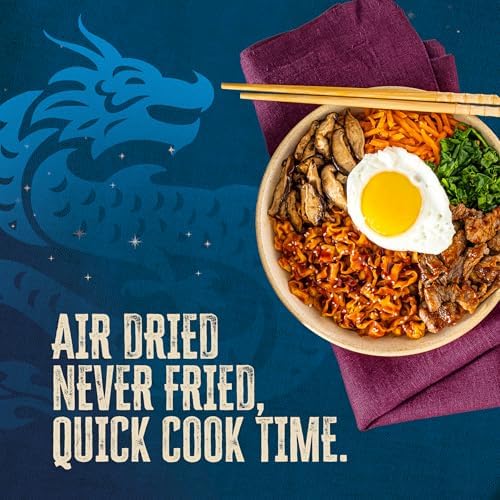Blue Dragon Korean BBQ Saucy Noodles - 4.2oz (Pack of 6) - Knife Cut Thick Noodles w/Korean BBQ Sauce & Sesame Seed Garnish - Quick & Easy Meal with Bold Asian Flavors - Vegetarian Friendly