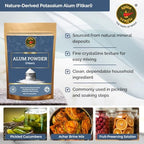 Spice Magic White Alum Powder 8oz (227g) – 100% Pure Natural Potassium Alum Powder (Fitkari/Phitkari) Alumbre en Polvo for Odor Control, Aftershave, Minor Cuts, Pickling & Skin Care