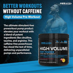 PEScience High Volume Stim-Free Pre-Workout Pump Powder, Caffeine-Free with L-Citrulline & L-Arginine Nitrate, Non-Stim Preworkout for Men and Women - 36 Scoops, Guava Pineapple Punch