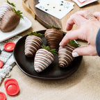 Shari’s Berries Gourmet Drizzled Strawberries | Chocolate Covered Strawberry Gift Box | Ideal for Mother's Day, Anniversary, Birthdays, Congratulations, or Saying Thank You (Full Dozen, 12 Berries)