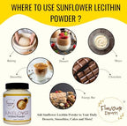 Flavour Drum Sunflower Lecithin Powder (7oz / 200g) | Non-GMO Natural Emulsifier for Smooth Texture in Baking & Beverages