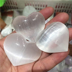 Crystal Stone Natural Selenite Heart Gemstone Crystal Energy Mineral Presents