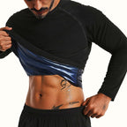 Sauna Shirt for Men Weight Loss Long Sleeve Slimming Sweat Sauna Suit Heat Trapping Compression Workout Body Shaper