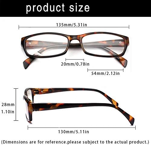 Henotin 5-Pack Reading Glasses Blue Light Blocking Anti Eyestrain Computer Reading Glasses for Women and Men Readers (5 Pack Mix Color, 1.25)