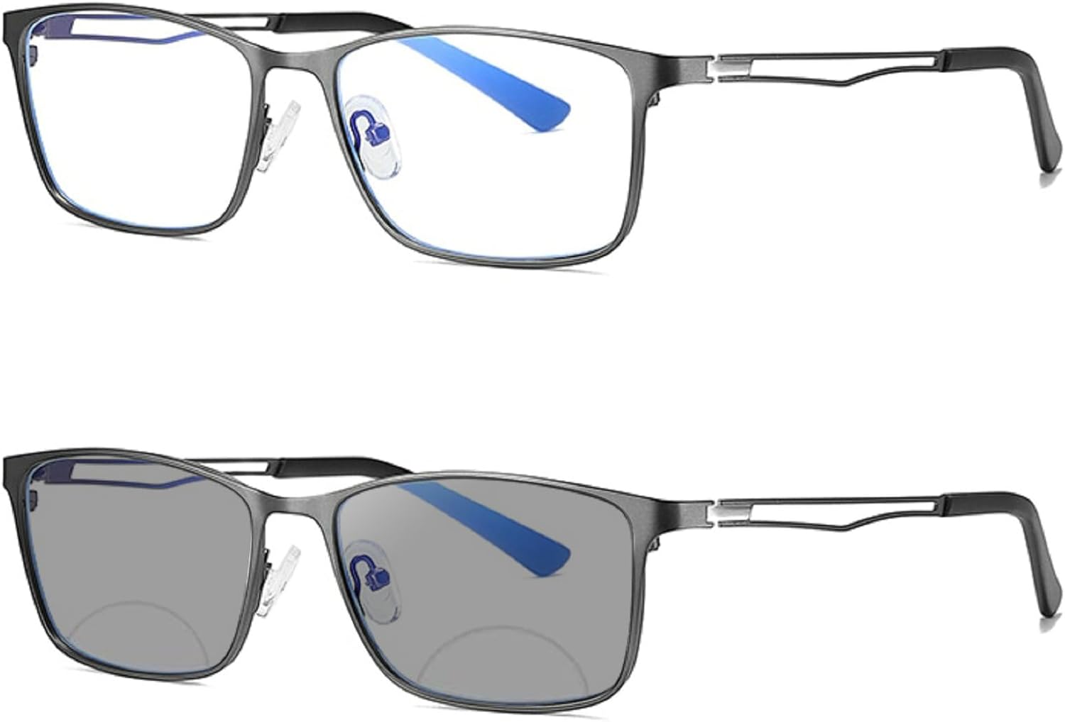 Transition Photochromic Bifocal Reading Glasses for Mens and Womens,Square Clear UV Protection Sunglasses Readers 0~+4