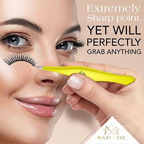 Majestic Bombay Fine Point Tweezers for Women and Men – Splinter Ticks, Facial, Brow and Ingrown Hair Removal–Sharp, Needle Nose, Surgical Tweezers Precision Pluckers best tweezers for chin hair