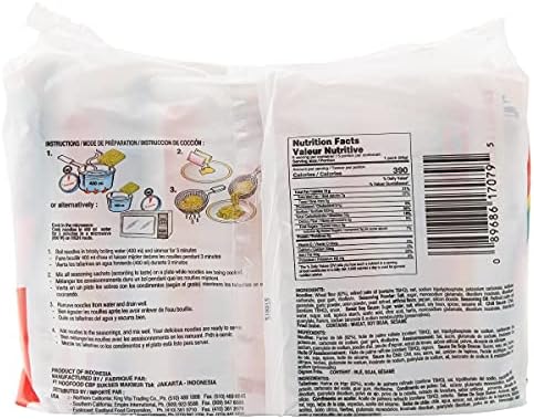 Indomie Mi Goreng Instant Stir Fry Noodles, Halal Certified, Original Flavor, 5 Count - Pack of 6