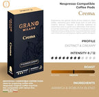 New Grano Milano Crema Coffee Capsules - 50 Aluminum Coffee Pods Compatible with Nespresso Original line, Medium Roast - Intensity 8/12, Made in Italy