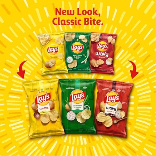 Frito-Lay Classic Mix Variety Pack, Single Serve Snack Bags (Pack of 21)