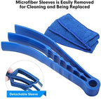 Window Blind Cleaner Duster Brush Kit 2 Pack Brush with 6 Microfiber Sleeves - Blind Cleaner Tools for Window Blinds Air Conditioner Jalousie Dust