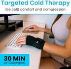 Arctic Flex Wrist & Thumb Ice Pack Wrap - Extra Strength Hot & Cold Therapy - Reusable Hand Freeze Sleeve - for Arthritis, Carpal Tunnel, Surgery, & Pain Relief (Fits Left & Right)
