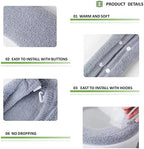 2pcs Toilet-seat Cover Warmer Cushion – Toilet seat Cover Pads Plush Warm Thick Bathroom Toilet Seat Warmer 2pcs Blue Grey