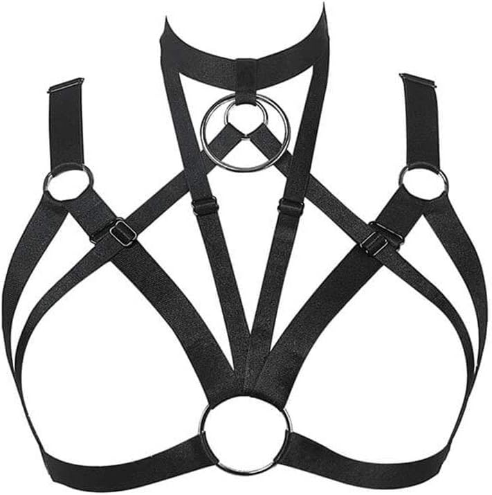 Women Harness Elastic Band Lingerie Cupless Cage Bra Hollow Out Bra