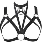 Women Harness Elastic Band Lingerie Cupless Cage Bra Hollow Out Bra