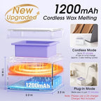 SUBAY Nose Wax Kit, Cordless Mini Wax Warmer for Ear Eyebrow Hair Removal, Waxing Kit for Women Men with 100g Beads, 6 Nose Sticks, 6 Applicators, Storage Bag, Rechargeable Machine for Face Waxing