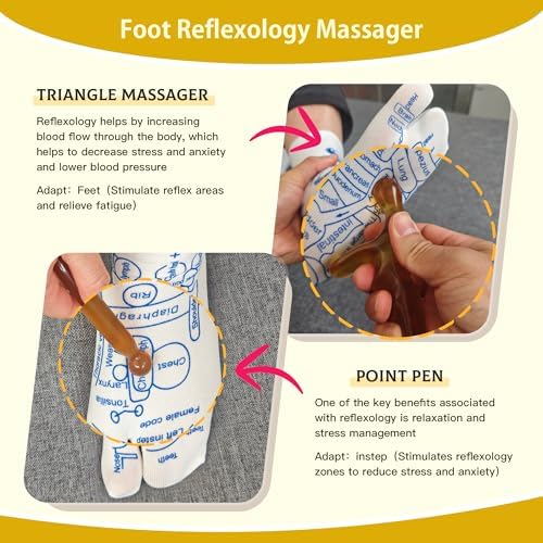 Reflexology Foot Socks with Triangular Acupressure Massage Tool Set - Plantar Fasciitis Relief for Heel Pain, 2026 Gift Package Joint Massager