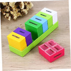 FOMIYES 28grid Day Pill Organizer Compartments Plastic Weekly Medication Holder Travel-Friendly Design Green for Vitamins and Supplements