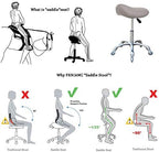 Professional Saddle Stool with Wheels Ergonomic Swivel Rolling Height Adjustable for Clinic Dentist Beauty Salon Tattoo Home Office (Grey)