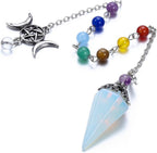 CrystalTears Opal Healing Crystals Pendulum Natural Crystal Stone Point Pendulums for Dowsing Meditation Divination Tool Spiritual Crystal Gifts for Witchcraft Crystal Grid Positive Energy