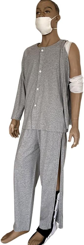 Zipper Patient Pants Patient Care Clothes for Disability/Fracture/Bedridden/Elderly/Surgery Patients,Hospital/Home Care Nursing Aid/Unisex(Size:XL)