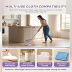 Snap Grip Mini Mop,Convenient Cloth Changing Mini Mop,Retractable Gap Dust Cleaner Flat Mops with Locking Head &Sweeping Cloths,（1mop + 5random Color Rags (Purple)