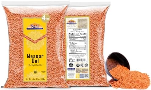 Rani Masoor Dal (Indian Red Lentils) Split Gram, 64oz (4lbs) 1.81kg Bulk ~ All Natural | Gluten Friendly | NON-GMO | Kosher | Vegan | Indian Origin