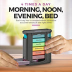 Stackable Daily Pill Organizer - (4 Times a Day) Weekly Medication Reminder - Premium Weekly AM/PM Pill Box with 7 Individual Stacking Cases, a Everyday Medicine Organizer for Vitamins