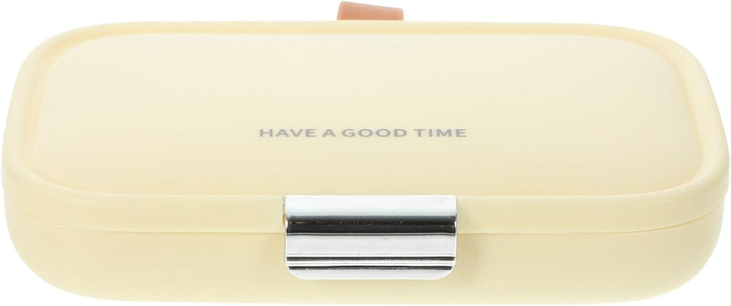 Portable Medicine Organizer Pill Box Small Cream White Sealed Detachable Daily Use Pill Case for Travel and Pocket Storage