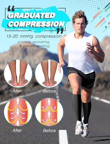 Athbavib 2 Pairs Compression Socks for Women & Men with Zipper 15-20 mmhg, Wide Calf Open Toe Plus Size Compression Socks Men, Knee High Compression Stockings for Flying Nurses Pregnant Women Travel