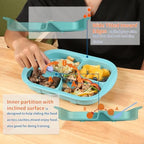 Adaptive Utensils Plates with Extra Wall,Non-slip&Spill-proof Melamine Plate for Dementia,Stroke, Tremors,Self-Feeding Dinnerware for Elderly (Melamine 4-Compartment Divided Plates)