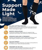 Pembrook Cotton Light Compression Socks for Women & Men - 3 Pairs | 8-15 mmHg Comfort Compression Socks for Men & Women