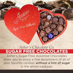 Asher's Chocolates, Sugar Free Chocolate Heart Shaped Assortment, Diabetic Friendly Chocolate, Small Batches of Kosher Chocolate, Giftable Design, Family Owned Since 1892 (14 Pieces, 7oz)